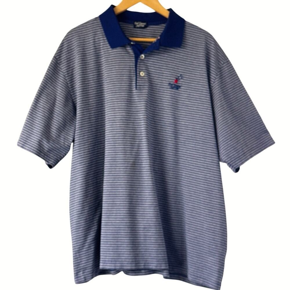 Loch Lomond Scotland Golf Club Men’s Polo Shirt Size XXL Blue Striped
